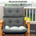 thumbnail image 4 of Outsunny Adirondack Chair Cushion, Tufted Rocking Chair Cushion, Light Grey, 4 of 10