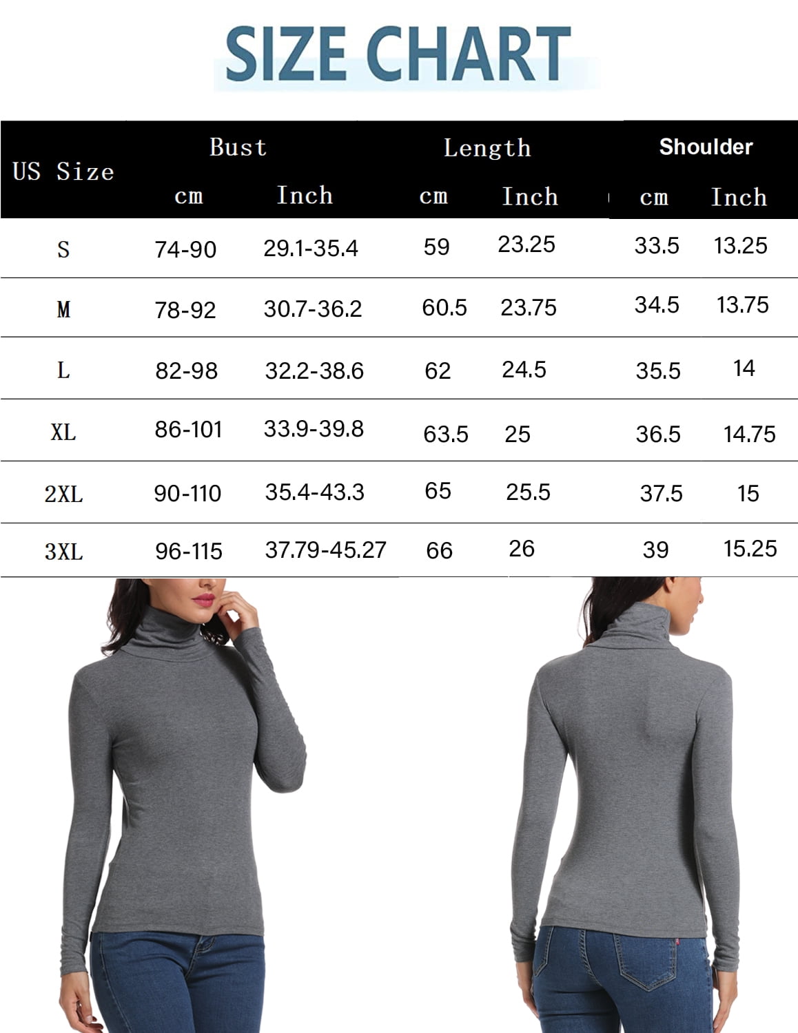 Floerns Women's Long Sleeve Slim Fit Turtleneck Basic T-Shirts at   Women’s Clothing store