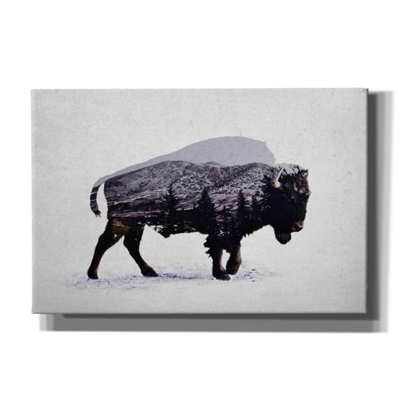 Epic Graffiti 'The American Bison' by Davies Babies, Giclee Canvas Wall Art, 60"x40"