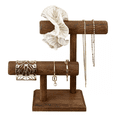 thumbnail image 3 of Exhibidor De Madera Porta Pulsera/porta Reloj Con 2 Niveles CAFE, 3 of 5
