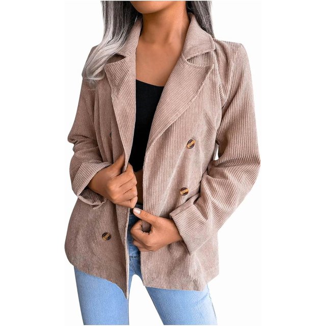 Abrigos casuales de moda de primavera para mujer, prendas de abrigo de punto de algodón, abrigos de invierno con botones