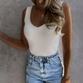 thumbnail image 4 of Tank Tops for Women V Neck Ribbed Tank Tops, Askfv Sleeveless Basic Casual Cami Shirts, 4 of 7