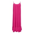 thumbnail image 6 of Yindaity Backless Halter Dress Women's Cutout Backless Maxi Dress Sexy Sleeveless Tight Slip Spaghetti Strap Long Dresses(Hot Pink,S), 6 of 7