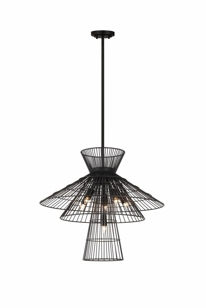 6 Light Chandelier-Matte Black Finish Z-Lite 6015-6Mb