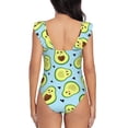 thumbnail image 5 of Goofa Avocado and Hearts Print Women's Ruffled One Piece Swimsuit V Neck, 5 of 7
