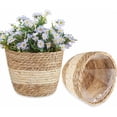 thumbnail image 1 of Maceta de algas marinas con decoración vintage, maceta de algas naturales tejida a mano, canasta de plantas de estilo pastoral con revestimiento interior de plástico, materiales ecológicos, adecuada, 1 of 5