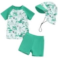 thumbnail image 1 of Akiihool Matching Swimsuits for Kids Boys Swim Set - 2 Piece Boys Swim Trunks with Rash Guard UV Protection Swimsuit Kids Bathing Suits (Sizes 4-12) (Green,12-18 Months), 1 of 4