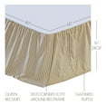 thumbnail image 2 of VHC Brands Prairie Winds Ticking Striped Cotton Farmhouse Split Corners Gathered Accessory, Queen Bed Skirt 60x80x16, 2 of 5
