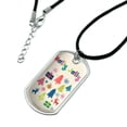 thumbnail image 2 of Holly Jolly Christmas Military Dog Tag Pendant Necklace with Cord, 2 of 5