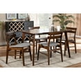 thumbnail image 5 of Eleri Mid-Century Modern Transitional Light Grey Fabric Upholstered and  Wood 5-Piece Dining Set, 5 of 5