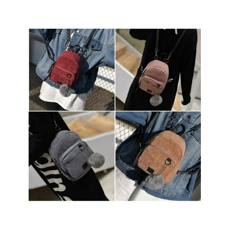 Scarlet Womens Backpack - Mini Women Travel Simple Canvas Backpacks for Adults Schoolbag Corduroy Bag