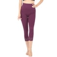 thumbnail image 2 of Womens Soft Nylon Lace Trim Capri Leggings, 2 of 3