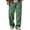 Green, variant on Men's Wide Leg Pants Corduroy Vertical Striped Drawstring Elastic Waist Uncuffed Straight Loose Draped Casual Retro Trousers with Side Pockets