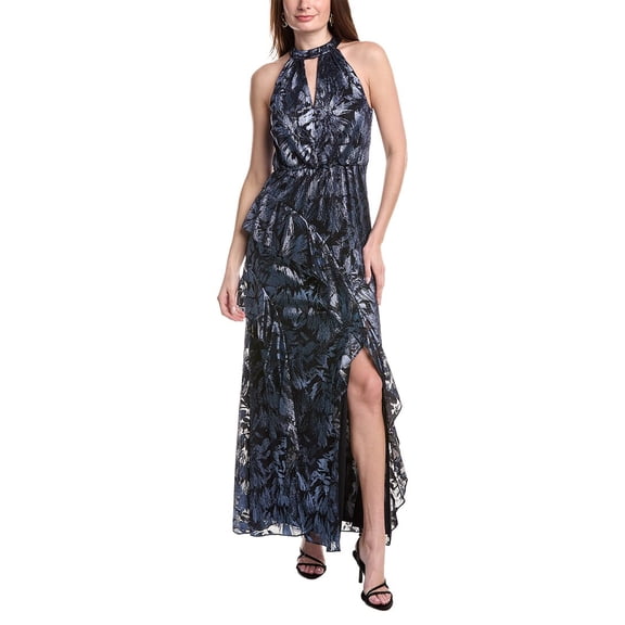 Adrianna Papell womens Sleeveless Embellished Maxi Dress, 4, Navy