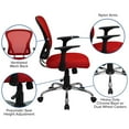 thumbnail image 2 of Mid-Back Red Mesh Swivel Task Chair with Chrome Base and Arms, 2 of 9