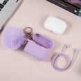 thumbnail image 2 of Furbulous Collection 3-in-1 Thick Silicone Tpu Case With Fur Ball Ornament Key Chain And Strap And For Airpods 3 - Lavender, 2 of 8