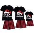 thumbnail image 2 of iHapHap Family Christmas PJs Black Plaid Short Sleeve Set, Men 2XL, 2 of 6