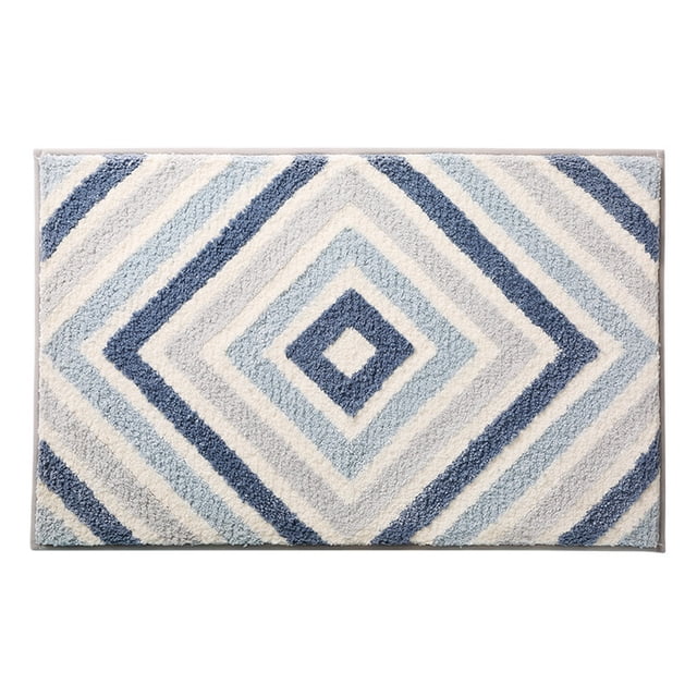Alfombras decorativas para baño, alfombra de microfibra absorbente con respaldo antideslizante, alfombra de felpa suave para secado rápido, felpa de lujo, fácil de limpiar, lavable a máquina (20" x