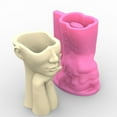 thumbnail image 6 of HEMLBOYW Abstract Face Flower Pots Mold Epoxy Resin Molds Pen Holder Candle Holder Cement Planter Silicone Mould Home Decorations, 6 of 6