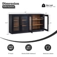 thumbnail image 2 of Modern Fort 2PCS Storage Cabinet with Glass Door, 31" Buffet Sideboard with Adjustable Shelves, Kitchen Pantry & Bedroom Furniture, Easy Assemble,Black, 2 of 8