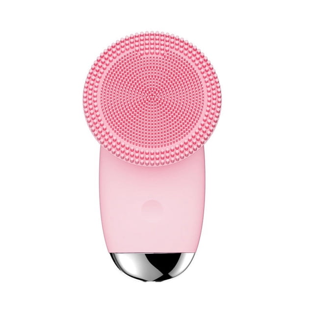 Cepillo de limpieza facial, instrumento de limpieza facial magnético/recargable/silicona, mini instrumento de lavado facial eléctrico para mujeres para fregado profundo, exfoliación suave y