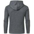 thumbnail image 6 of Tyhengta Mens Hooded Sweatshirt Casual Long Sleeve Drawstring Jacquard PlaidCloth Pullover Hoodies Darkgrey L, 6 of 8