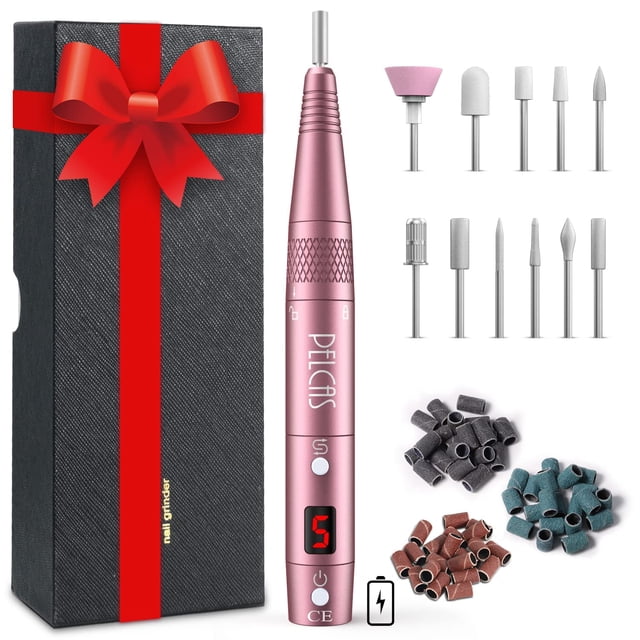 Taladro de uñas eléctrico PELCAS inalámbrico 20000 RPM con 11 accesorios