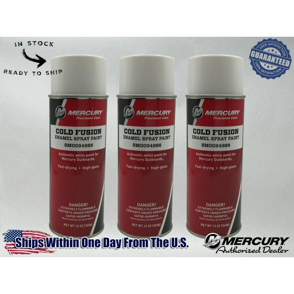 Mercury Genuine OEM Cold Fusion Enamel Spray Paint 12 OZ 8M0094988 3 Pack