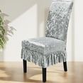 thumbnail image 6 of Velvet Stretch Dining Chair Covers,Slipcovers With Skirt,Chair Cover Removable Washable Kitchen Decorative Chair Protector Slipcover Kitchen Chair Cover, 6 of 6