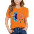 thumbnail image 2 of hengsof Girls Cute Sunflower Graphic Printed Short Sleeve T-Shirt Sweet Casual Pullover Stylish Crew Neck Top 3-15 Years, 2 of 4