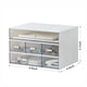 thumbnail image 3 of Organizador de computadora con 6 cajones, organizador de maquillaje, organizador de cosméticos de plástico, cajas de organización de baño, caja de almacenamiento de computadora (blanco), 3 of 9