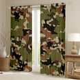 thumbnail image 2 of Manfei Abstract Camouflage Black Out Curtains, Green Brown Camo Curtains Pack of 2 (42x63 Each), Military Patriotic Theme Bedroom Curtains, Luxurious Room Decor, 2 of 6