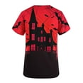 thumbnail image 4 of Yufatyle Short Sleeve V-Neck Halloween Scrub Tops with Pockets Nurse Shirts for Women Holiday Top Work UniformsRed S, 4 of 5