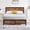 Brown, variant on Full Bed Frame with Wood Headboard, Heavy-Duty Metal Platform, No Box Spring Needed, Storage Space, Easy Assembly