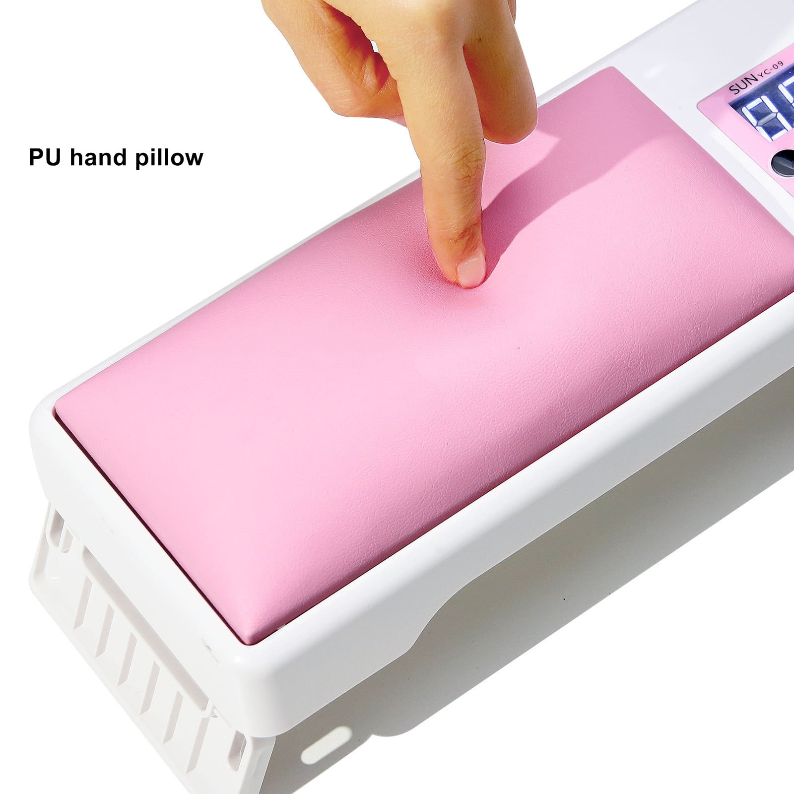 2 in 1 Nail Arm Rest with UV Led Nail Lamp Nail Dryer Hand Rest Pillow Stand Nail Supplies Pink