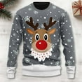 thumbnail image 2 of JIKNTTR Mens Christmas Sweaters Christmas Reindeer Print Knit Turtleneck Sweatshirt Fashion & Cute Holiday Sweater Stylish Knitted Sweaters, 2 of 4