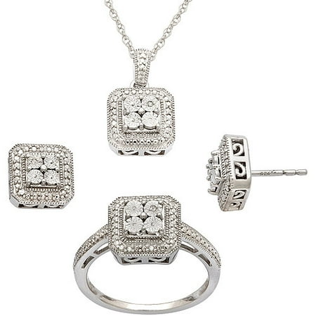 Diamond Accent Sterling Silver Cushion-s