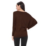 Women's Trendy style dolman sleeves solid tunic top