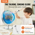 thumbnail image 2 of VEVOR Globe Mondial Parlant 9 Po/228,6 mm Globe Interactif pour Enfants Stylo Intelligent, 2 of 9