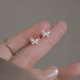 thumbnail image 4 of Fiaya Women Butterfly Minimalist Earrings, 1Pairs Colorful Zircon Butterfly Studs, Earrings Jewelry Gifts for Women Daughter Granddaughter, 4 of 8