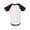White Solid/ Black, variant on Baby Boy's Infant Baseball Fine Jersey Bodysuit, Style 4430