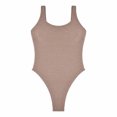 thumbnail image 6 of Elainilye Fashion One Piece Swimsuit for Women Sexy Solid Color Swimwear Slim Swimsuits Bikini Beachwear,Brown, 6 of 9
