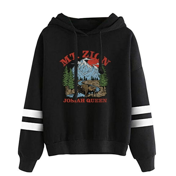 Josiah Queen Mt. Zion Hoodie Long Sleeve Pullover Women Men Casual Hooded Sweatshirt