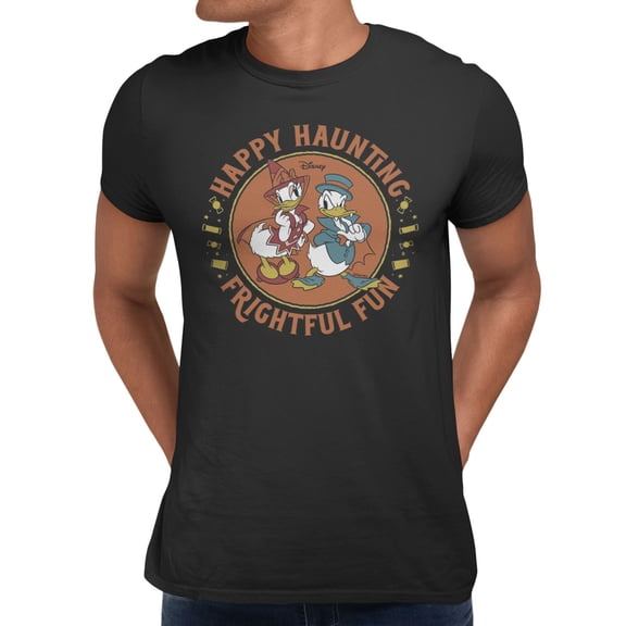 Disney Mickey Mouse Halloween Daisy Donald Men's T Shirt (Black, S-XXXL)