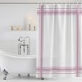 thumbnail image 6 of Small Stall Shower Curtain 48x72 Inch Narrow Half Size Modern Minimalist Styles Bath Curtains Bathroom Decor, Rose Grid Lines Pattern Waterproof Fabric Shower Curtain Set with Hooks 48 Inch, 6 of 7