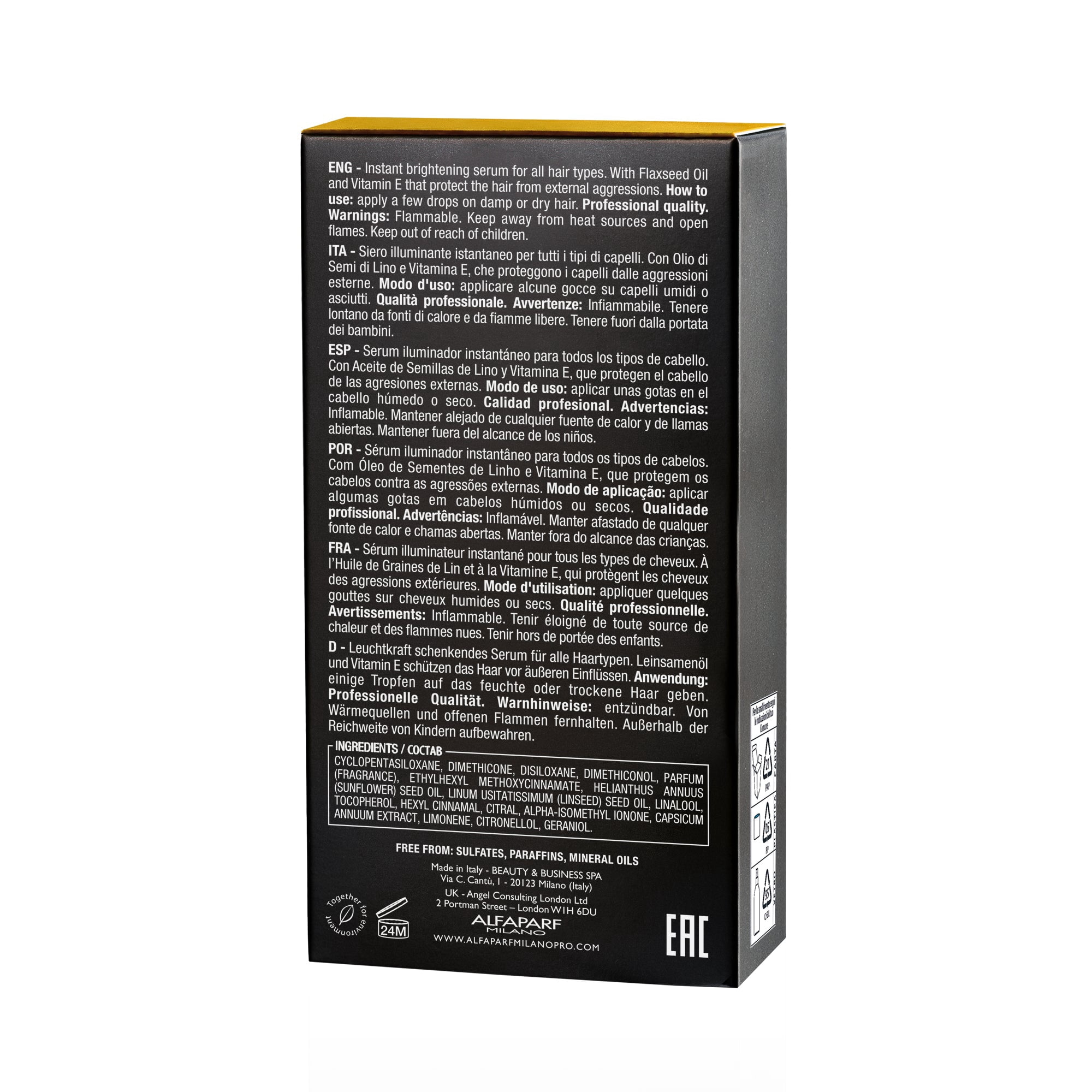 Alfaparf Milano Semi Di Lino Cristalli Liquidi Hair Oil