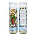 thumbnail image 2 of Veladora Virgen De Guadalupe De Las Apariciones Con Vaso de Vidrio Reutilizable Blanca Caja 3 Piezas Veladora México Santitos, 2 of 4