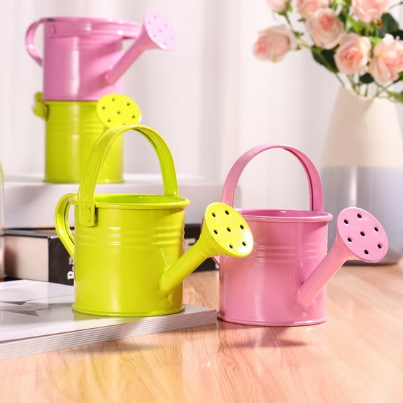 RENACLIPY Cute Tin Watering Can for Kids Garden Plants Home Decoration Set of 5