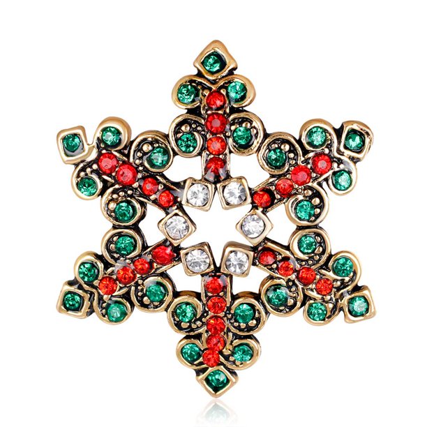 Yuarrent Decorado Árbol de Navidad Botas de Papá Noel Muñeco de nieve Campana Broche Bufanda Collar Solapa Broche de Navidad Regalo de niña Kits de decoración para fiestas No.102 Yuarrent JR0793-102