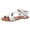 White, variant on Xfvqtps Flat Sandals for Women Cross Straps Ankle Hook and Loop Cut out Open Toe Non Slip Lightweight Summer Leather Sandals White